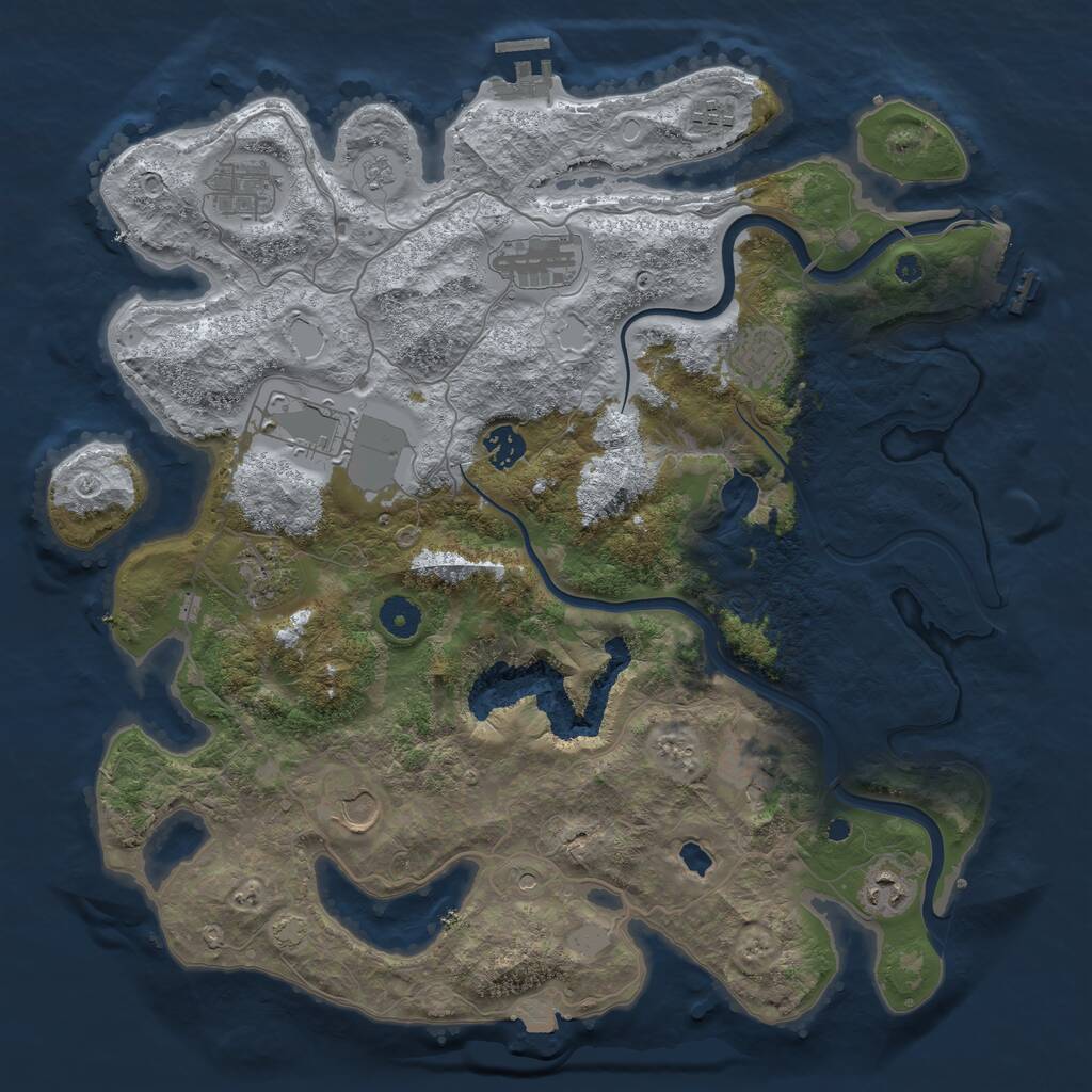 Rust Map: Procedural Map, Size: 4000, Seed: 67388, 16 Monuments