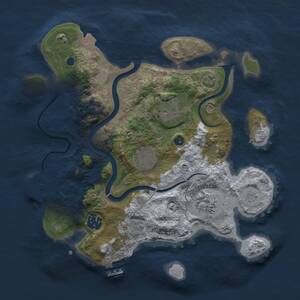 Thumbnail Rust Map: Procedural Map, Size: 3000, Seed: 1693865060, 11 Monuments