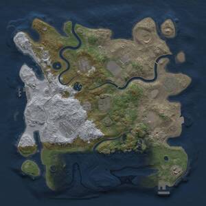 Thumbnail Rust Map: Procedural Map, Size: 3650, Seed: 627945503, 16 Monuments
