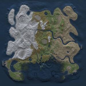 Thumbnail Rust Map: Procedural Map, Size: 4000, Seed: 389358487, 16 Monuments