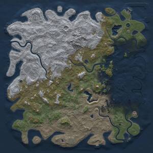 Thumbnail Rust Map: Procedural Map, Size: 6000, Seed: 20260504, 17 Monuments