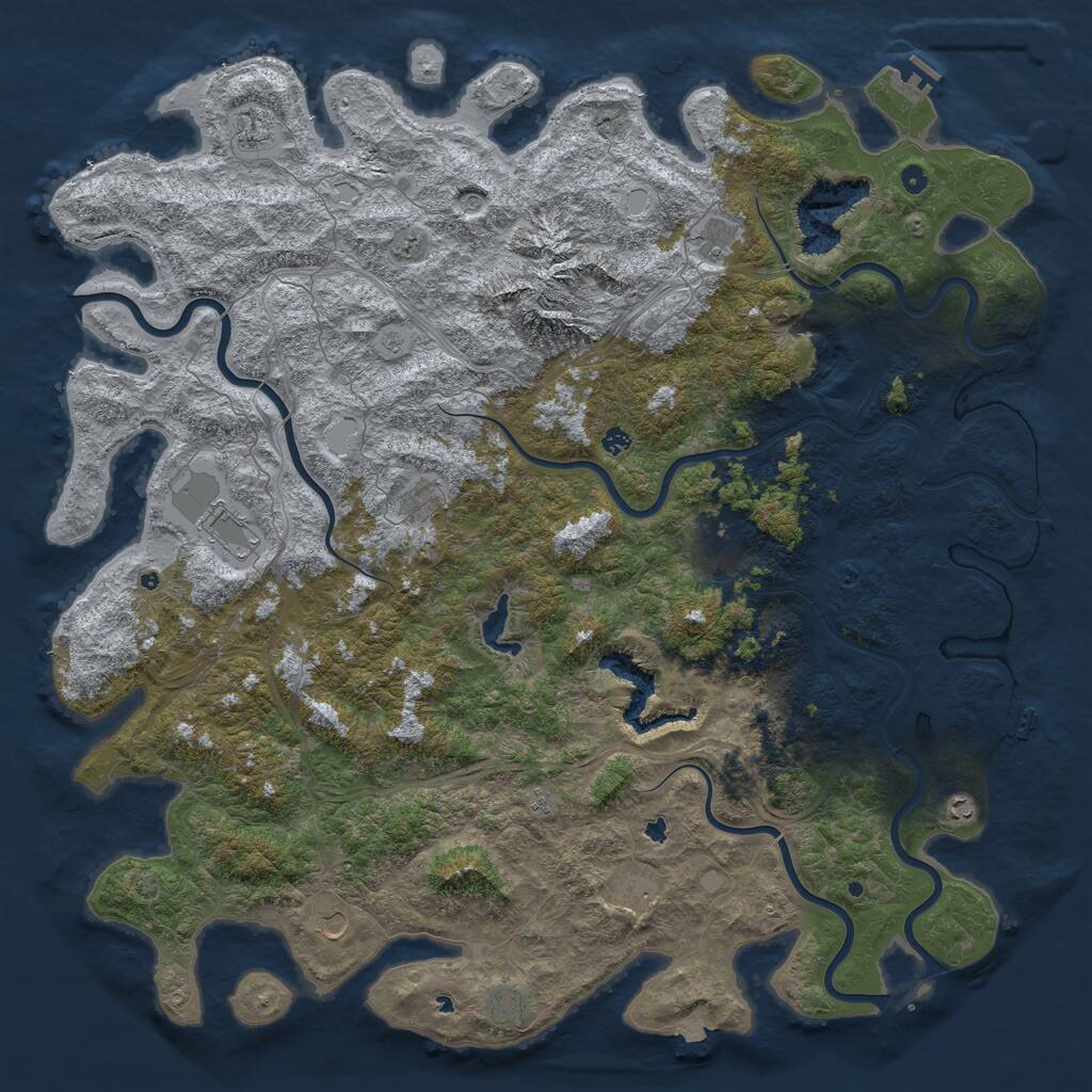 Rust Map: Procedural Map, Size: 6000, Seed: 20260504, 17 Monuments