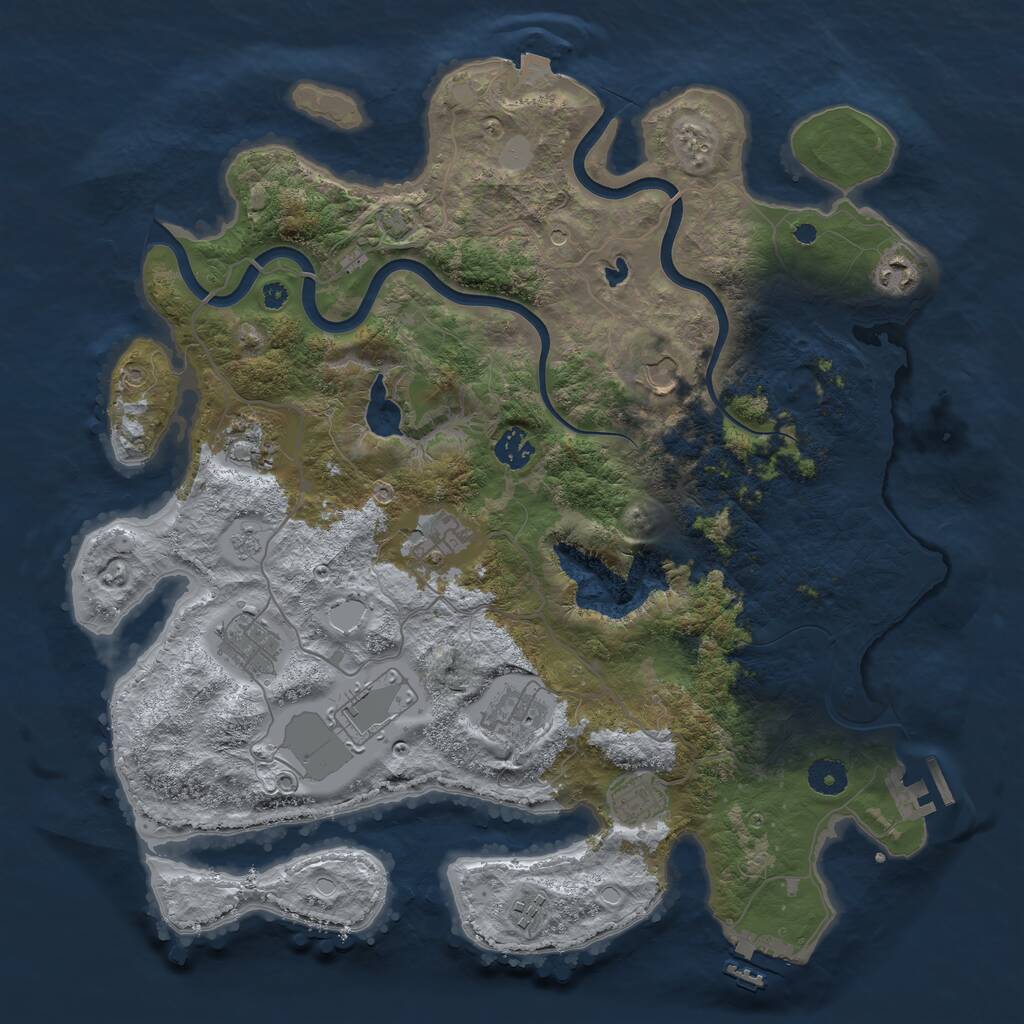 Rust Map: Procedural Map, Size: 4000, Seed: 565903707, 16 Monuments