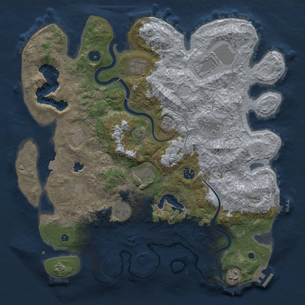 Rust Map: Procedural Map, Size: 4000, Seed: 88948332, 15 Monuments
