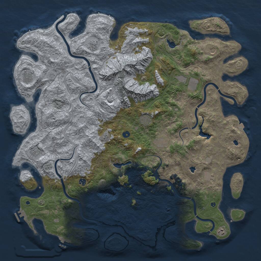 Rust Map: Procedural Map, Size: 5500, Seed: 5437773, 17 Monuments