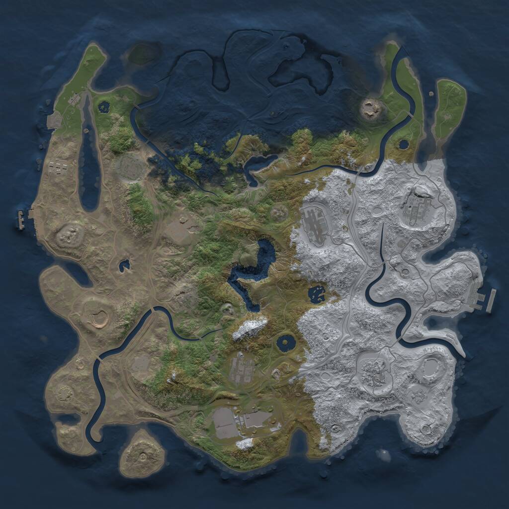 Rust Map: Procedural Map, Size: 4250, Seed: 1813346508, 17 Monuments