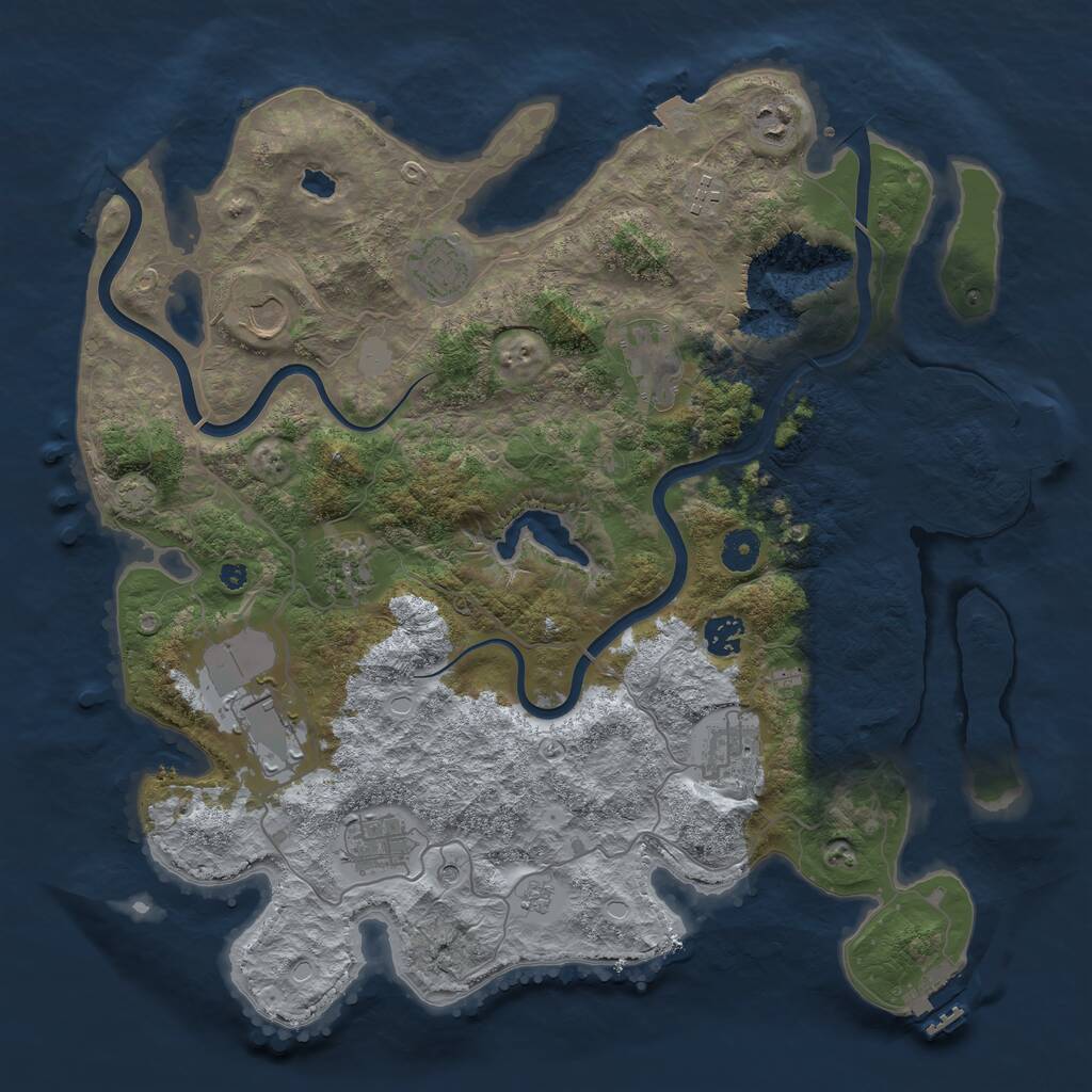 Rust Map: Procedural Map, Size: 4000, Seed: 359899547, 16 Monuments