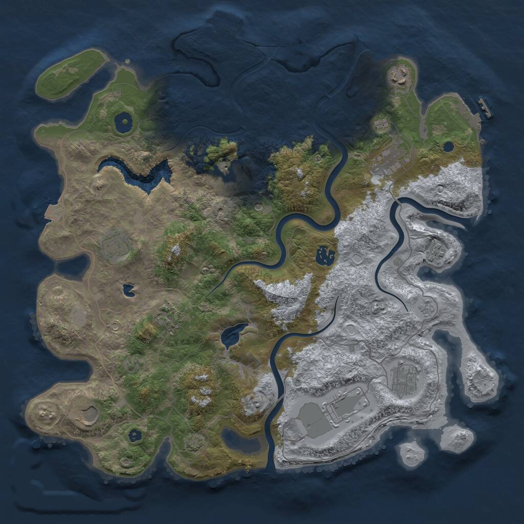Rust Map: Procedural Map, Size: 4000, Seed: 96526, 16 Monuments