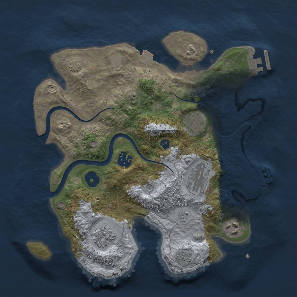 Rust Map: Procedural Map, Size: 3000, Seed: 848724121, 12 Monuments