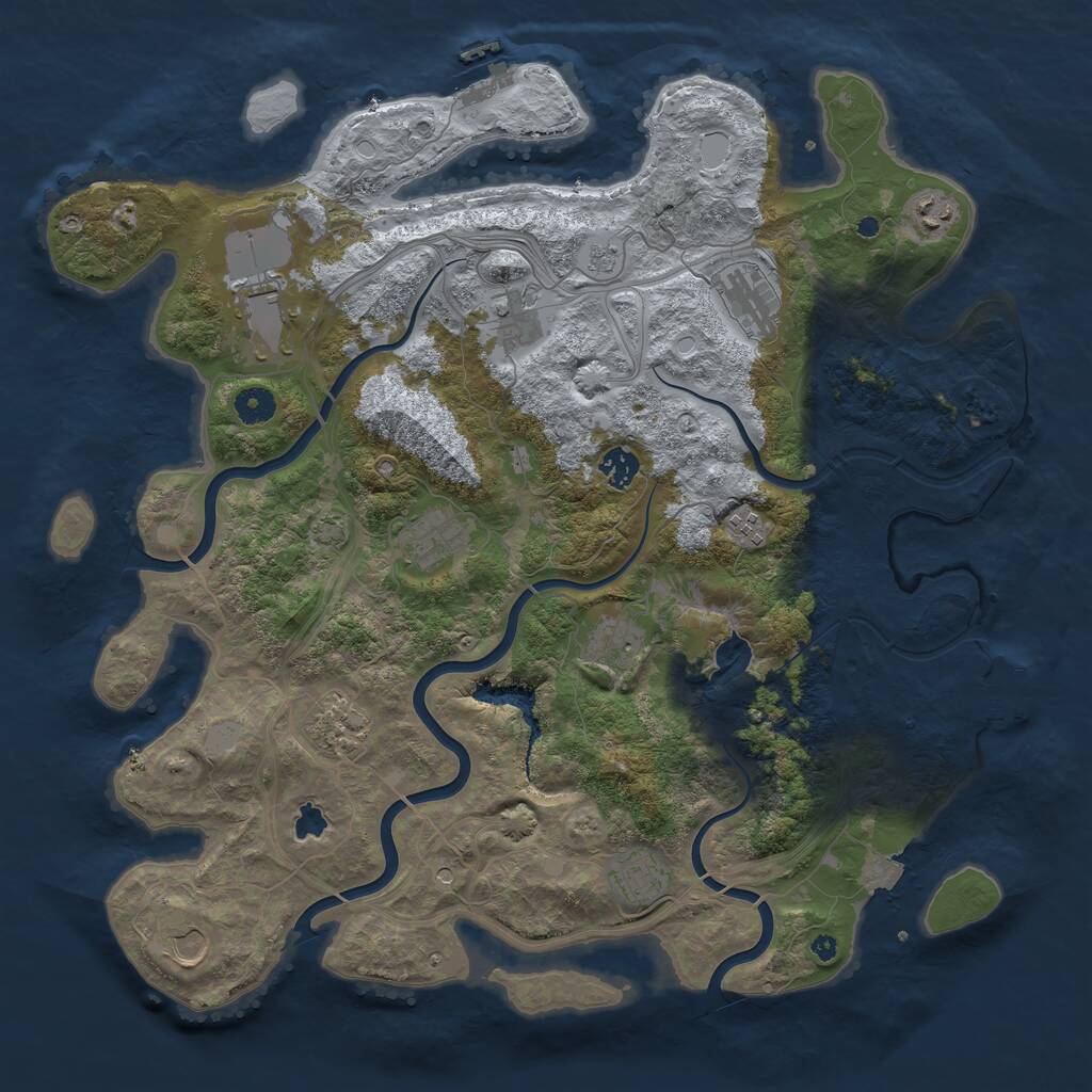 Rust Map: Procedural Map, Size: 4250, Seed: 110260550, 17 Monuments