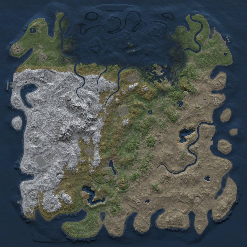 Rust Map: Procedural Map, Size: 6000, Seed: 1917177019, 17 Monuments