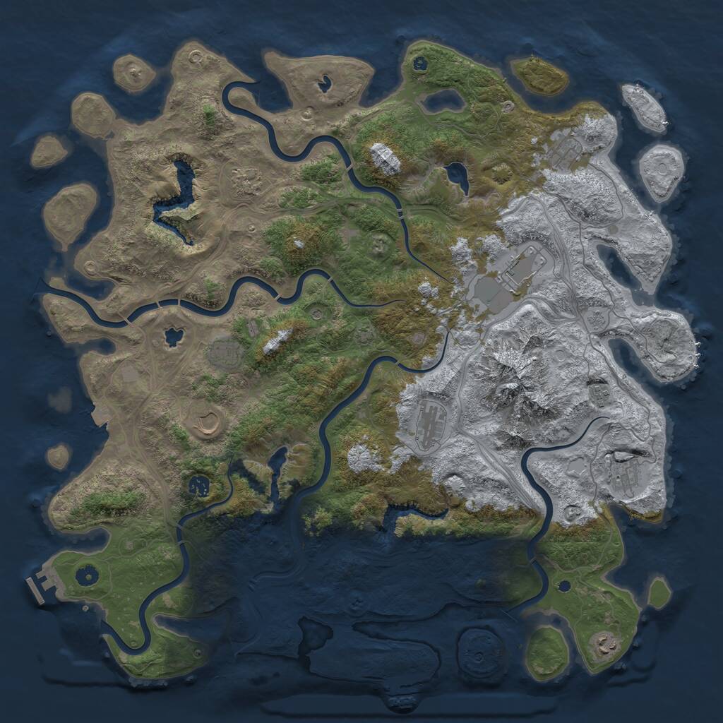 Rust Map: Procedural Map, Size: 5000, Seed: 1524450348, 16 Monuments