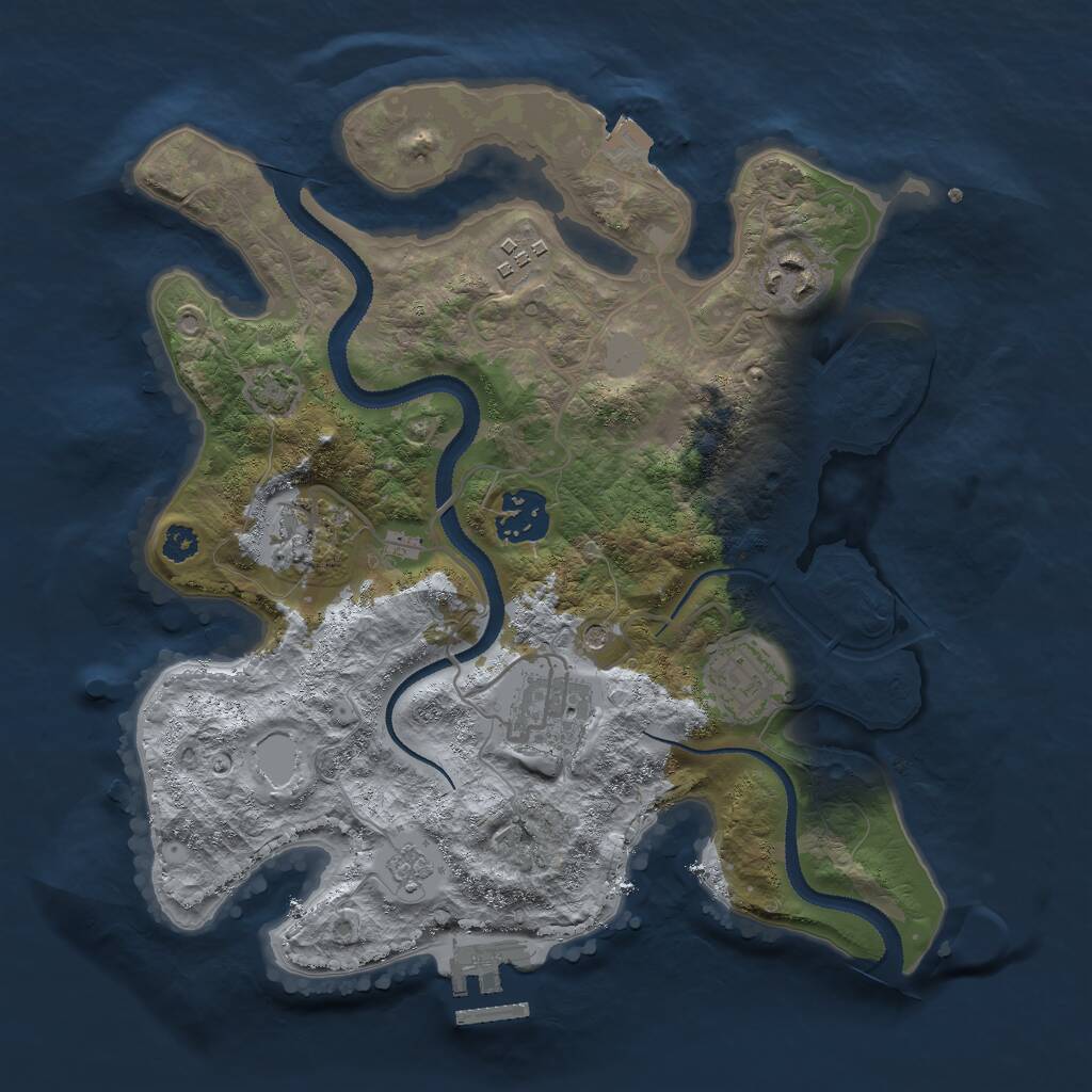 Rust Map: Procedural Map, Size: 3000, Seed: 1619438476, 11 Monuments