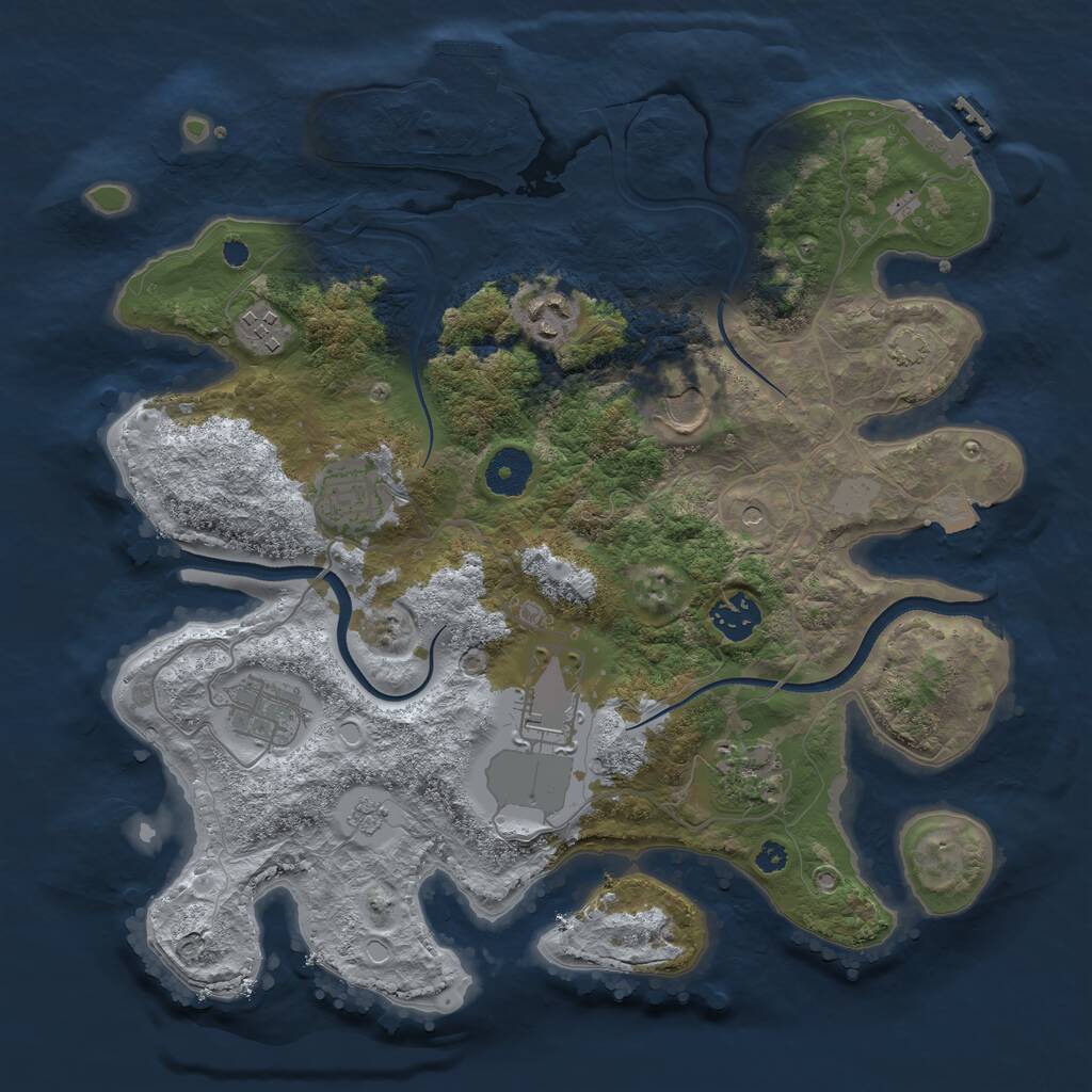 Rust Map: Procedural Map, Size: 3500, Seed: 3467852, 14 Monuments