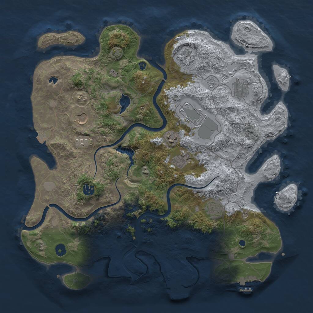 Rust Map: Procedural Map, Size: 4000, Seed: 1283344963, 15 Monuments