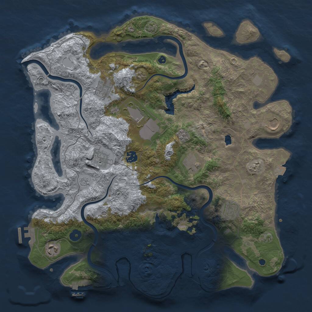 Rust Map: Procedural Map, Size: 4000, Seed: 781624903, 15 Monuments