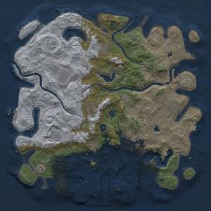 Thumbnail Rust Map: Procedural Map, Size: 4500, Seed: 46363024, 17 Monuments