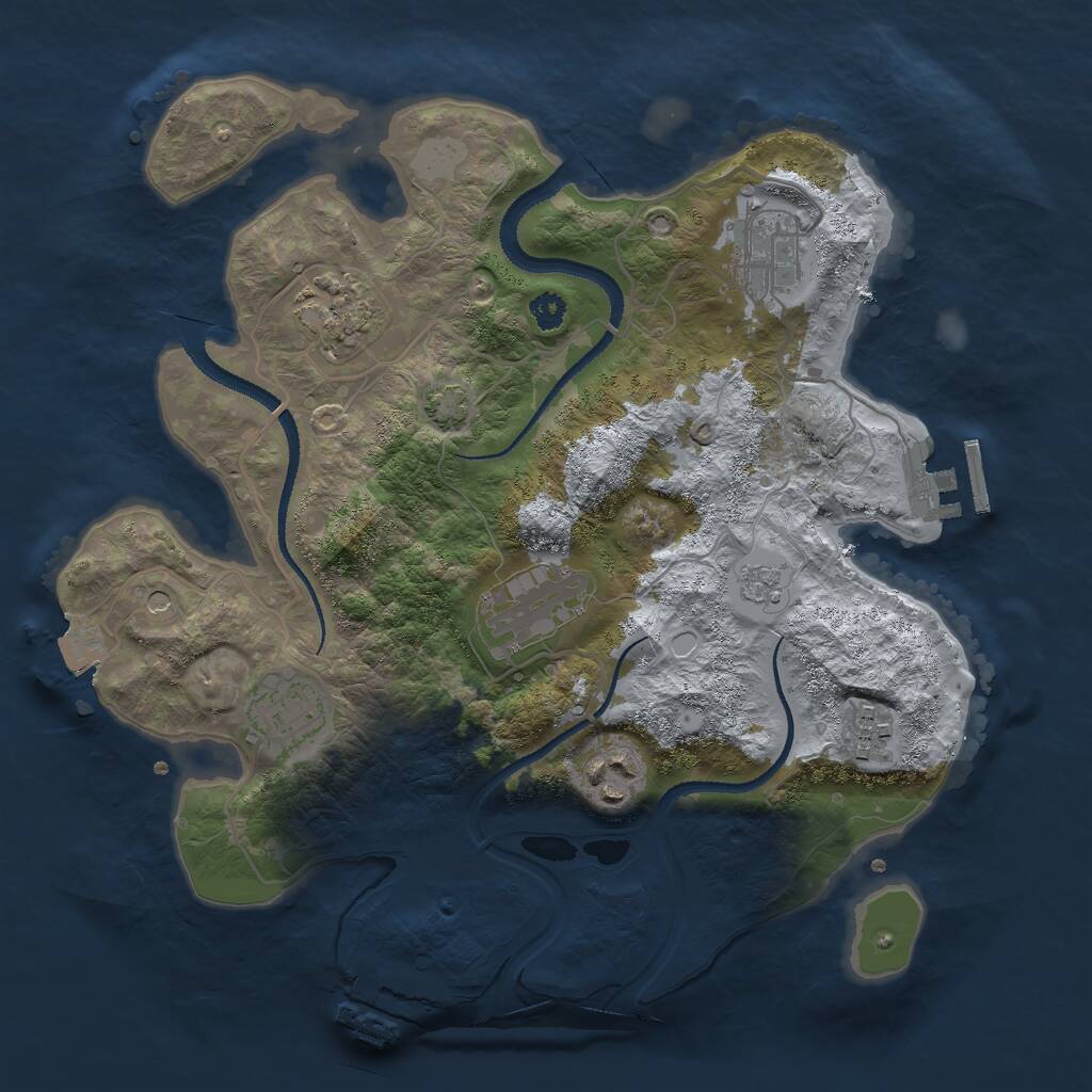 Rust Map: Procedural Map, Size: 3000, Seed: 1783140996, 12 Monuments