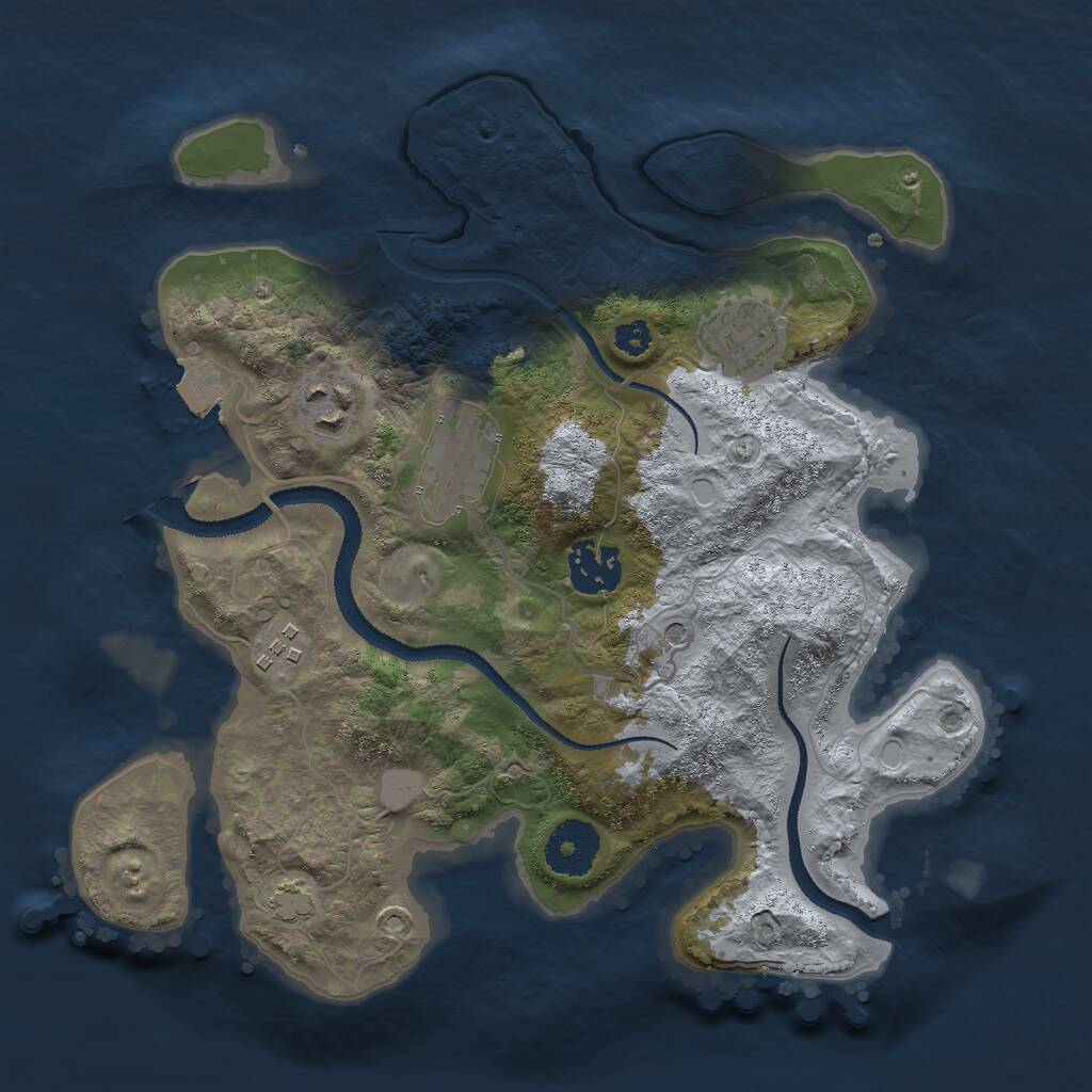 Rust Map: Procedural Map, Size: 3000, Seed: 91726, 8 Monuments