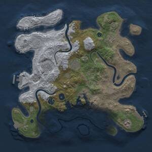 Thumbnail Rust Map: Procedural Map, Size: 3500, Seed: 434692232, 13 Monuments