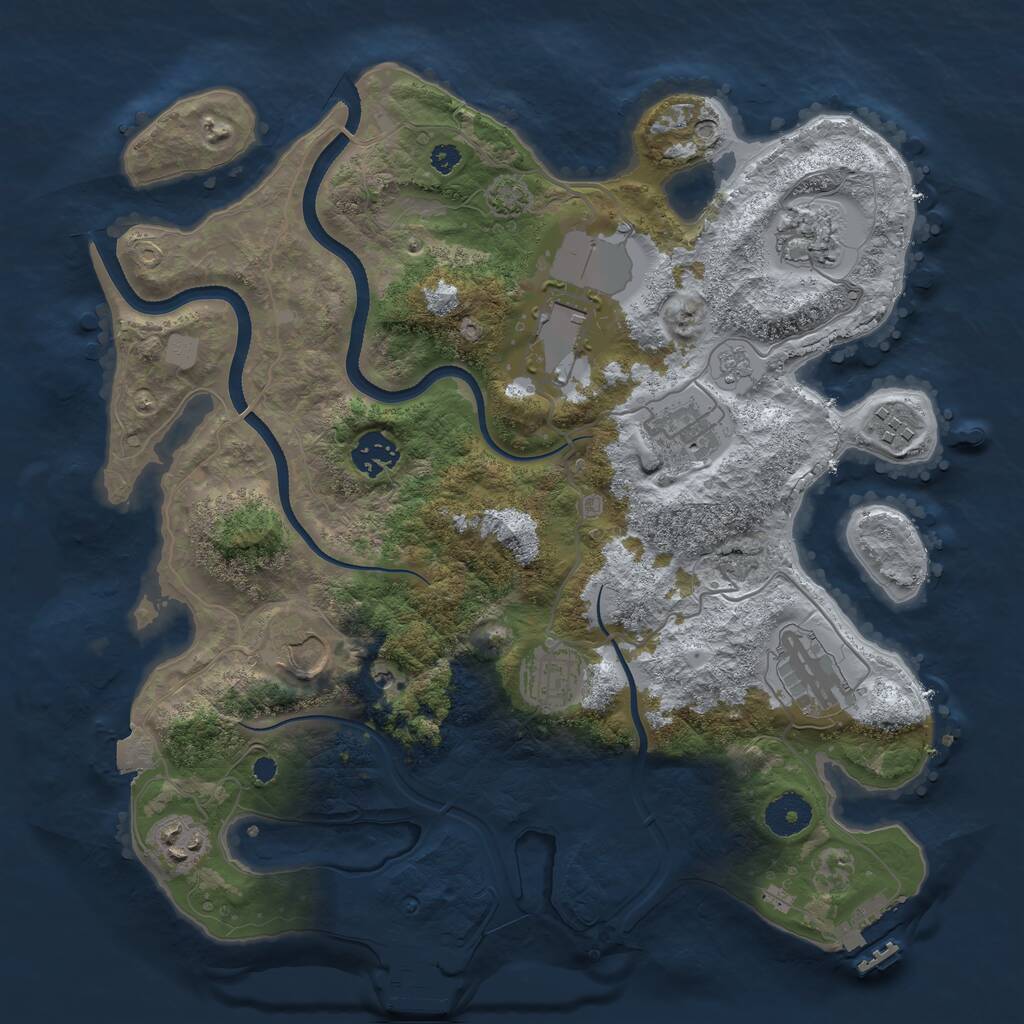 Rust Map: Procedural Map, Size: 3500, Seed: 47202, 15 Monuments