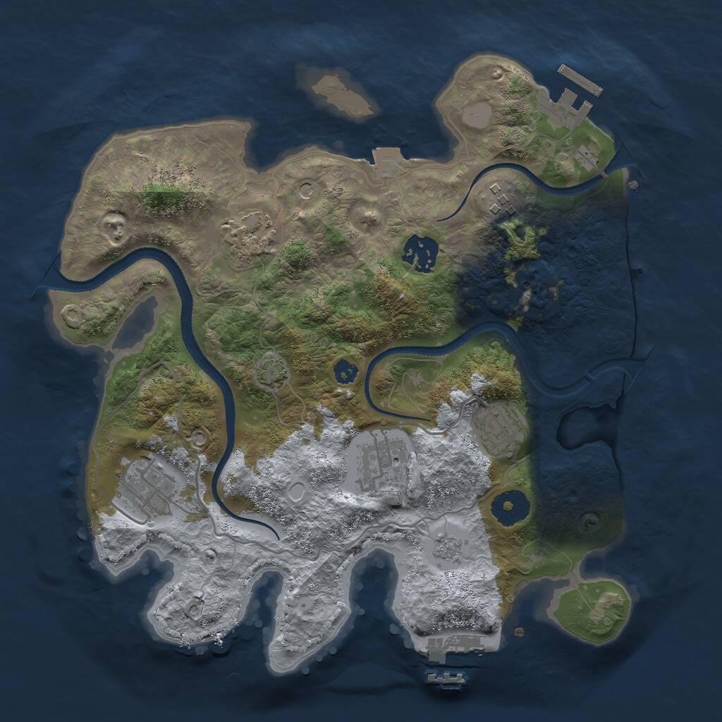 Rust Map: Procedural Map, Size: 3000, Seed: 8094756, 12 Monuments