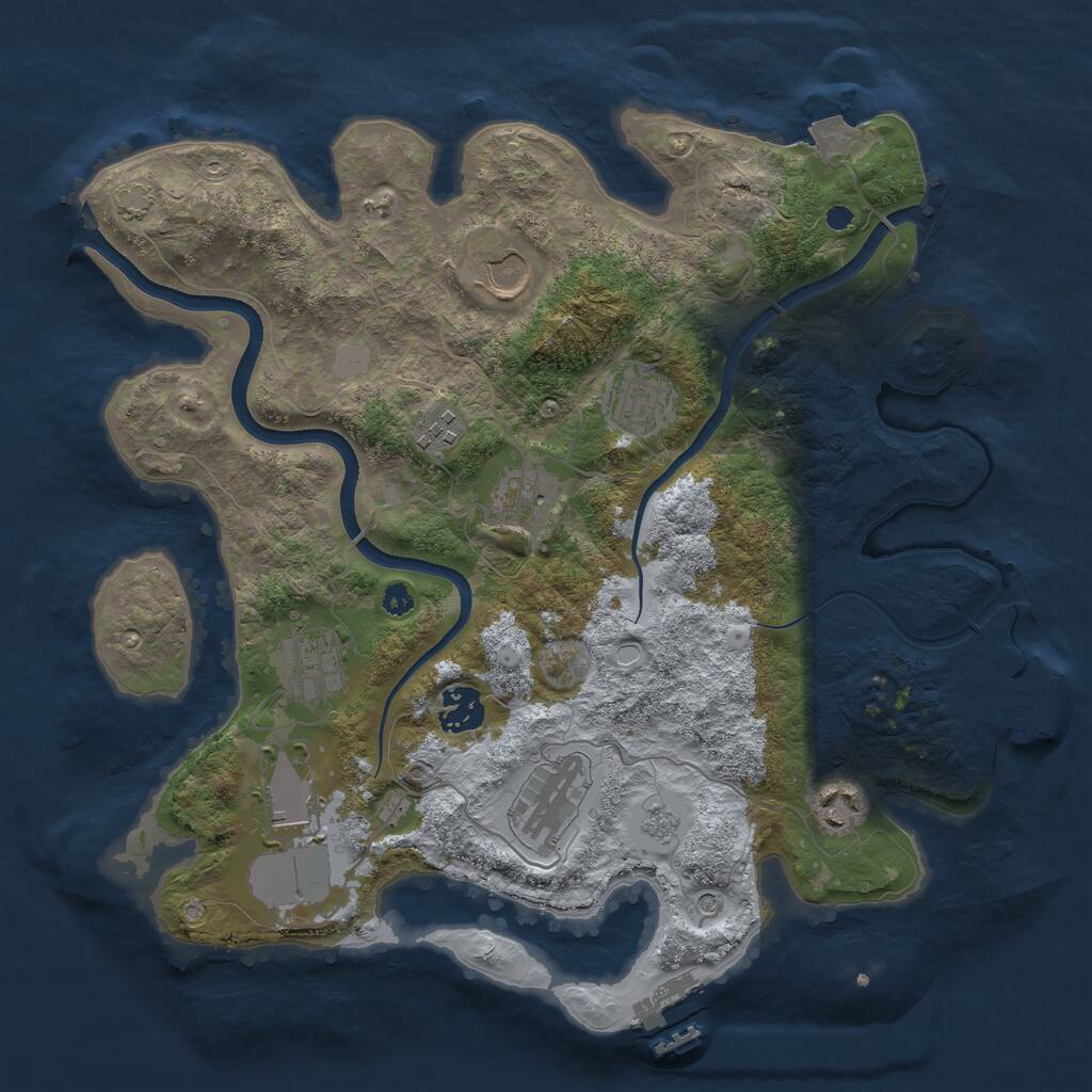 Rust Map: Procedural Map, Size: 3500, Seed: 171474989, 15 Monuments
