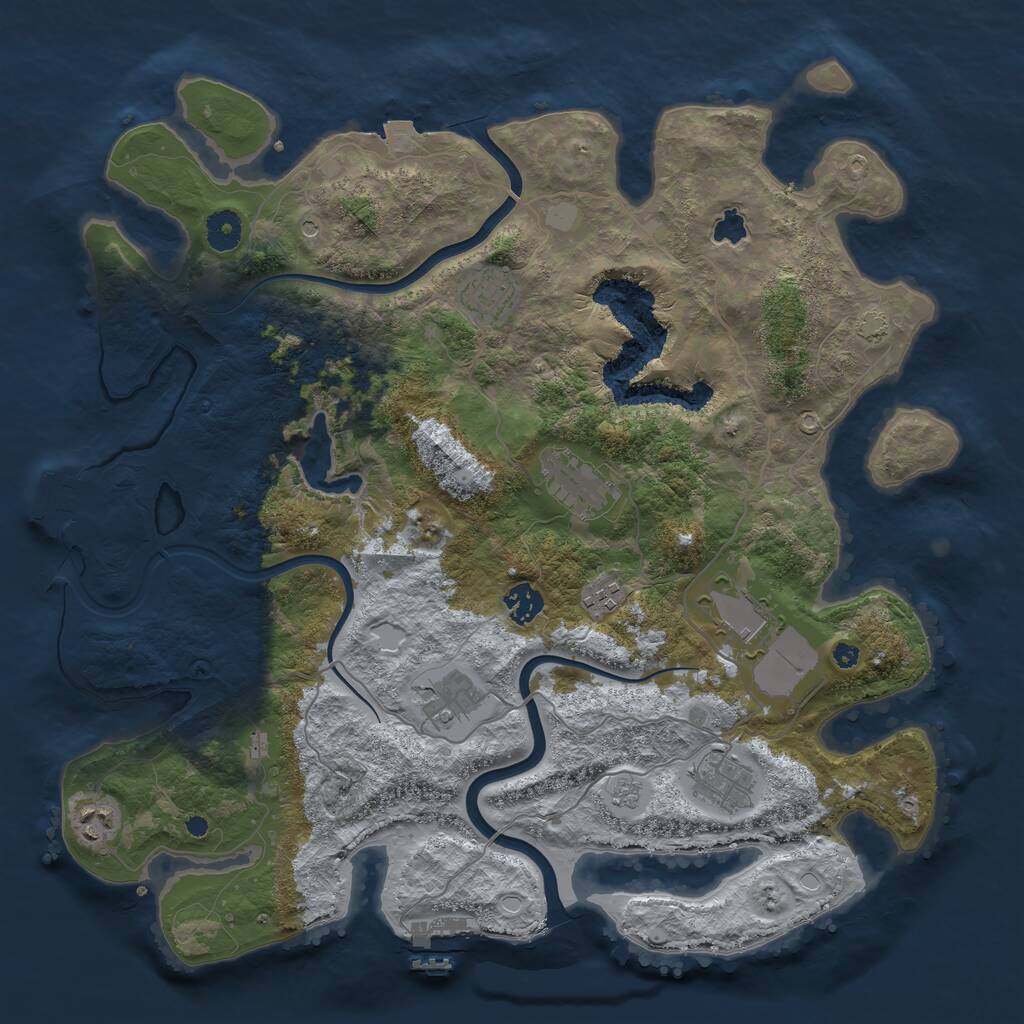 Rust Map: Procedural Map, Size: 4000, Seed: 44313234, 14 Monuments