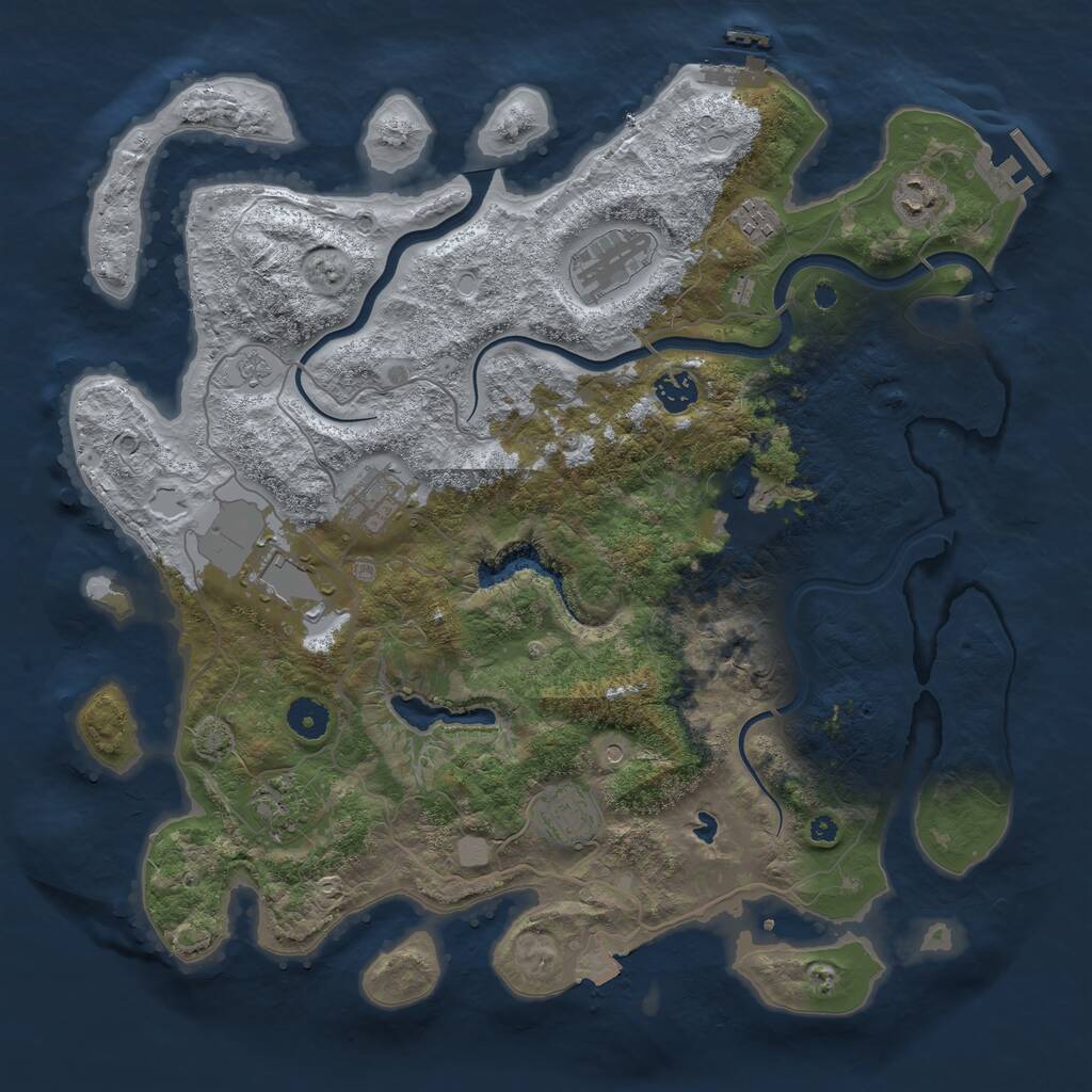Rust Map: Procedural Map, Size: 4000, Seed: 1283009140, 15 Monuments