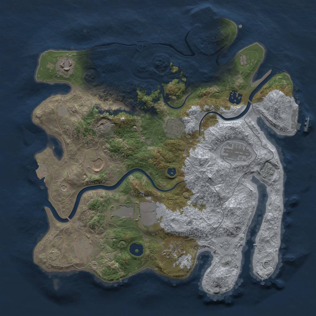 Rust Map: Procedural Map, Size: 3500, Seed: 867850661, 15 Monuments