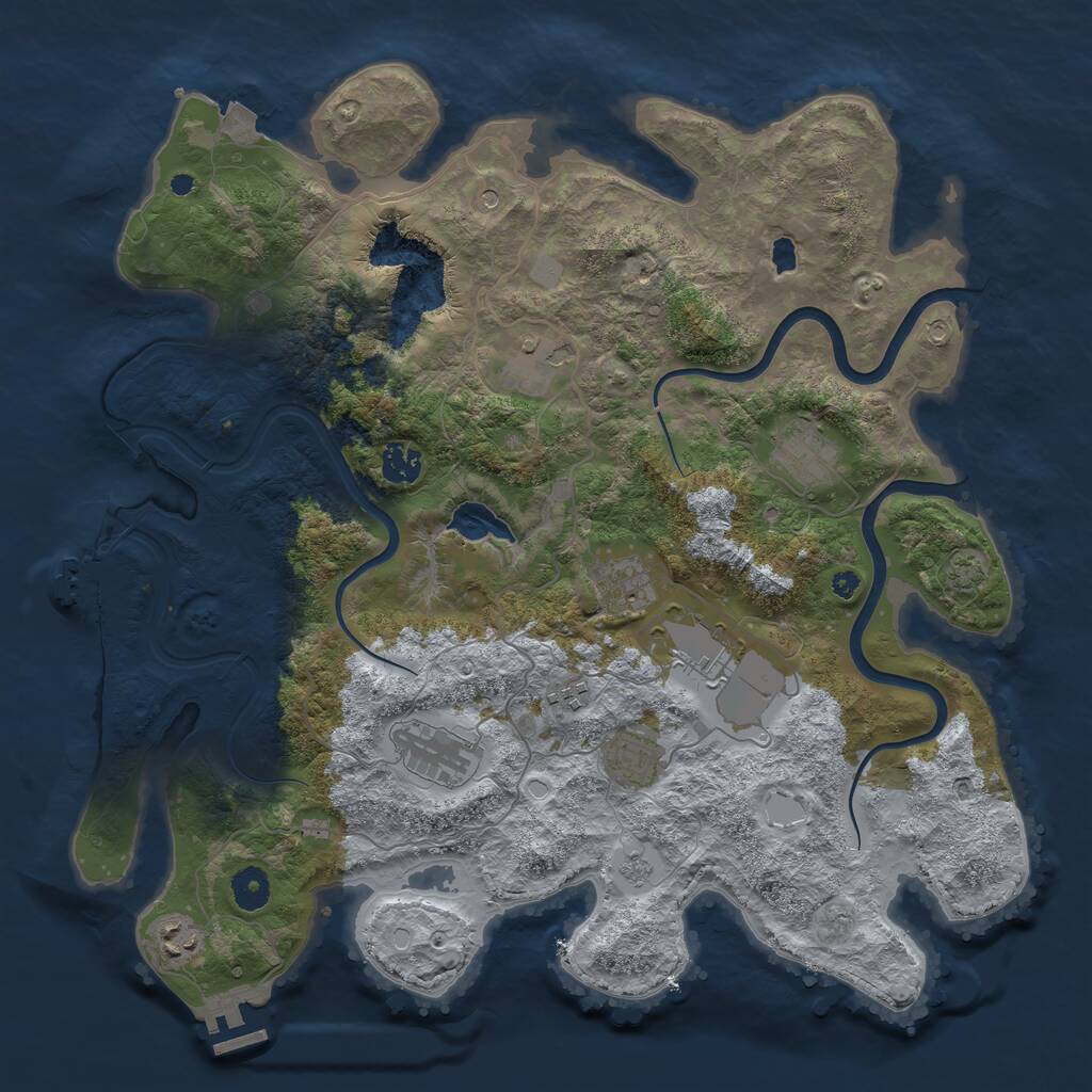 Rust Map: Procedural Map, Size: 4000, Seed: 1017366963, 15 Monuments