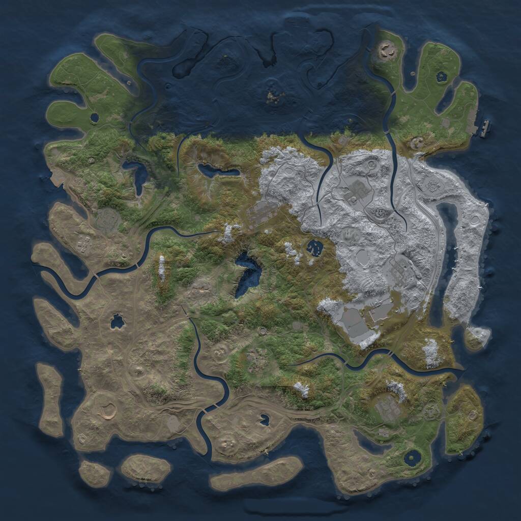 Rust Map: Procedural Map, Size: 4800, Seed: 1813918360, 17 Monuments