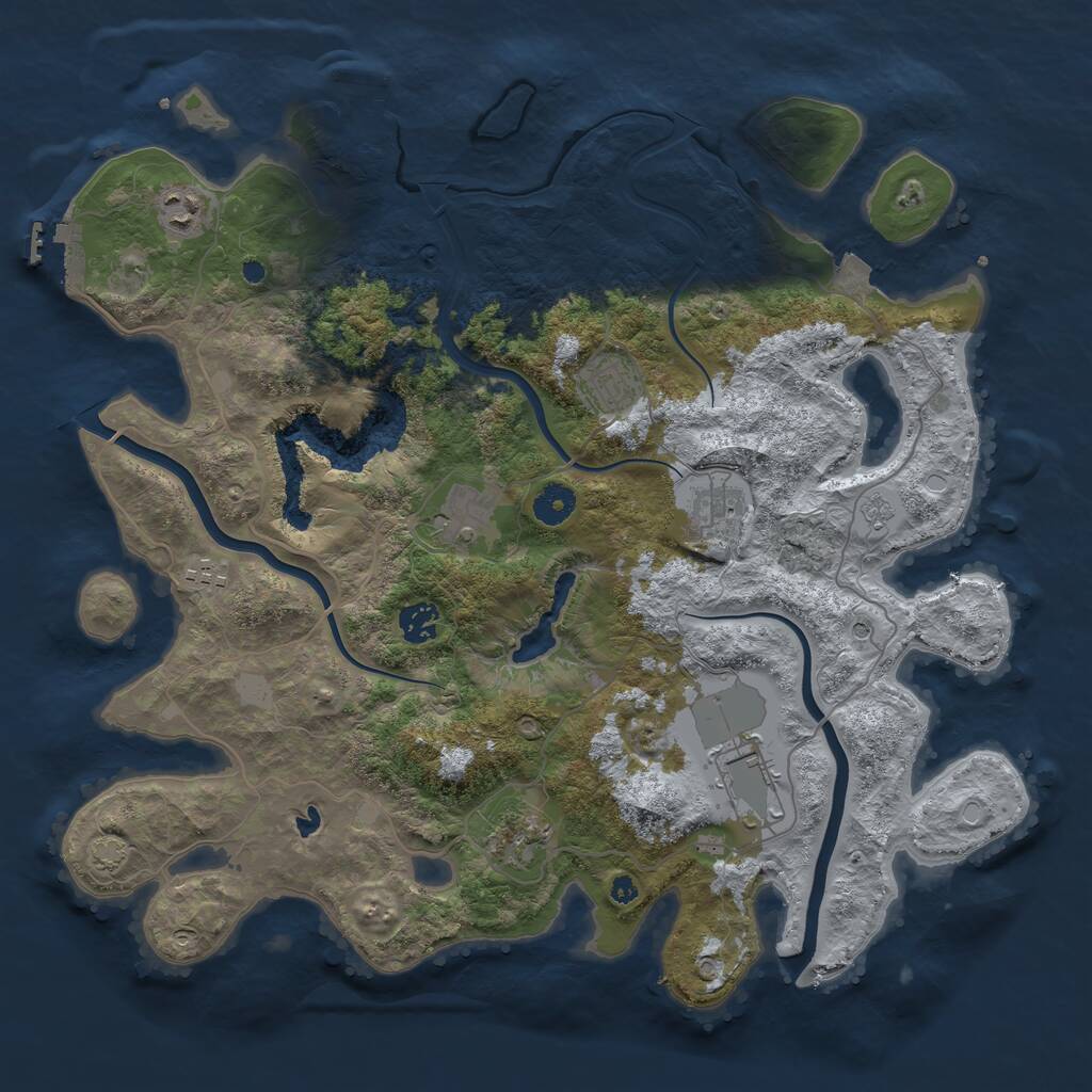 Rust Map: Procedural Map, Size: 4000, Seed: 329483267, 14 Monuments