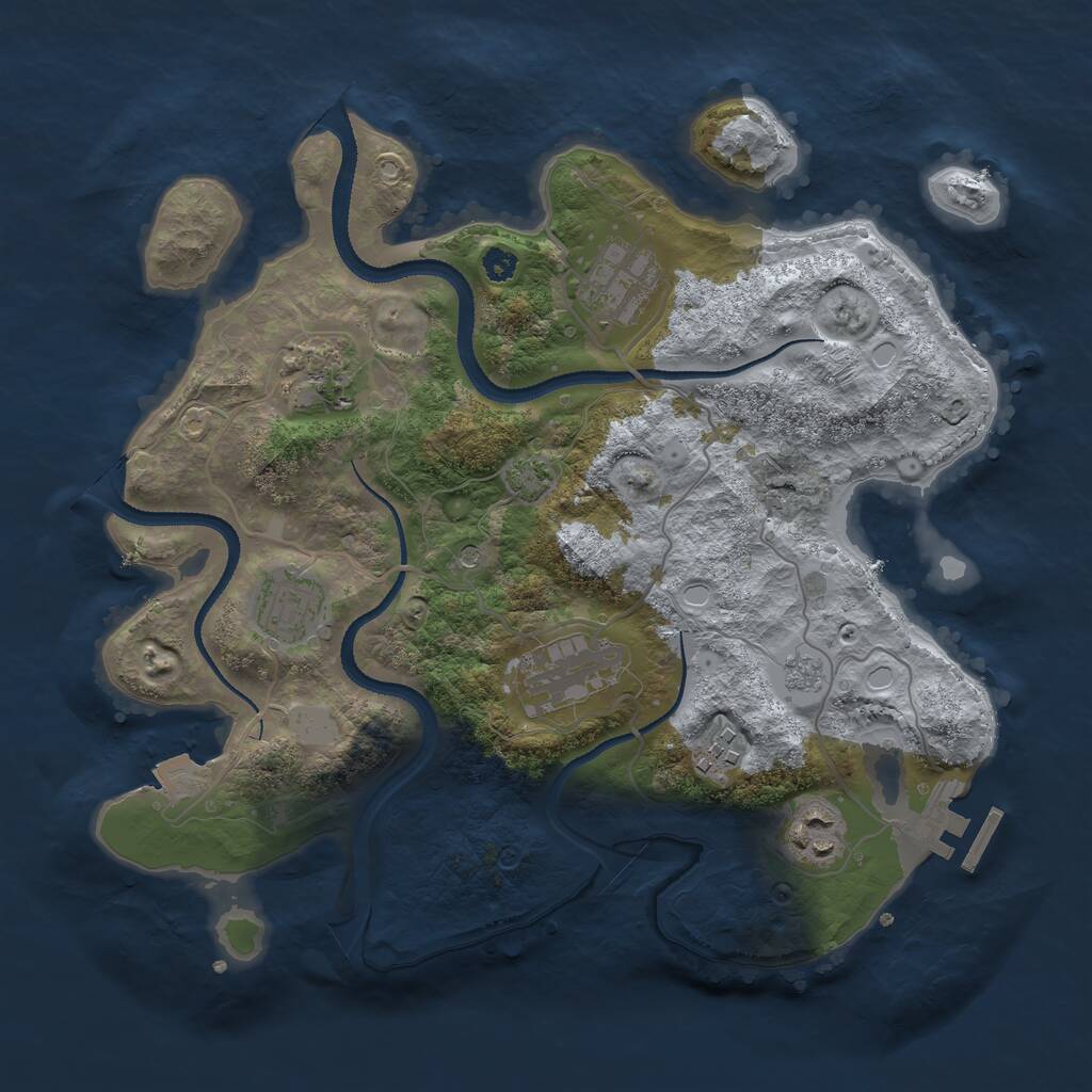 Rust Map: Procedural Map, Size: 3200, Seed: 7845199, 11 Monuments