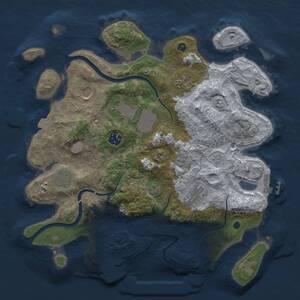 Thumbnail Rust Map: Procedural Map, Size: 3500, Seed: 7845199, 13 Monuments