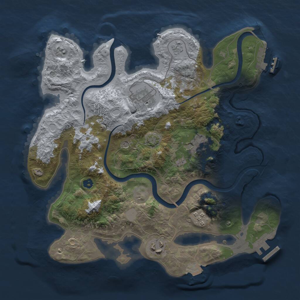 Rust Map: Procedural Map, Size: 3000, Seed: 1425631845, 10 Monuments