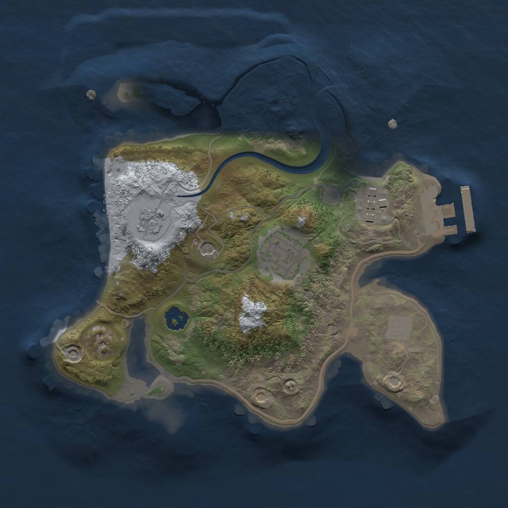Rust Map: Procedural Map, Size: 2200, Seed: 455928379, 6 Monuments