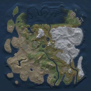Thumbnail Rust Map: Procedural Map, Size: 4000, Seed: 378896699, 15 Monuments