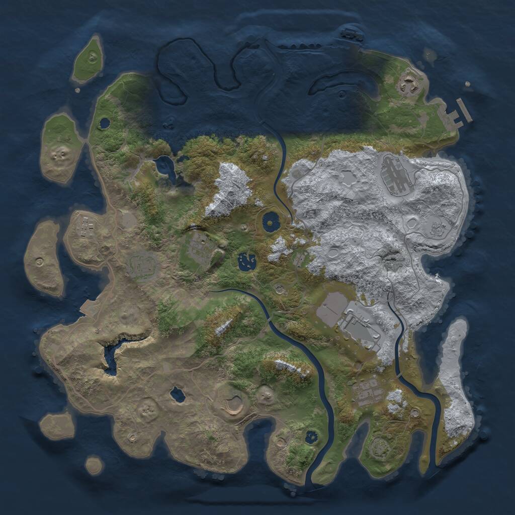 Rust Map: Procedural Map, Size: 4000, Seed: 378896699, 15 Monuments