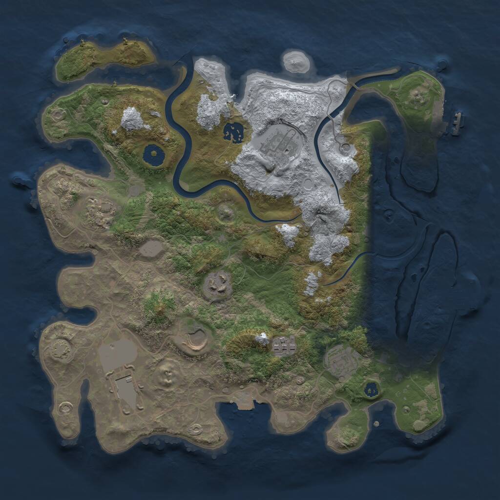 Rust Map: Procedural Map, Size: 3500, Seed: 1696606750, 13 Monuments