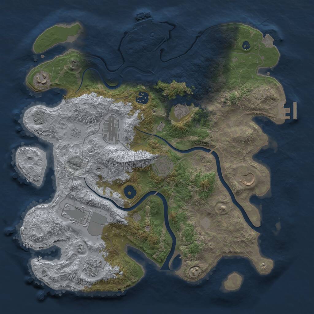 Rust Map: Procedural Map, Size: 3700, Seed: 550045774, 15 Monuments