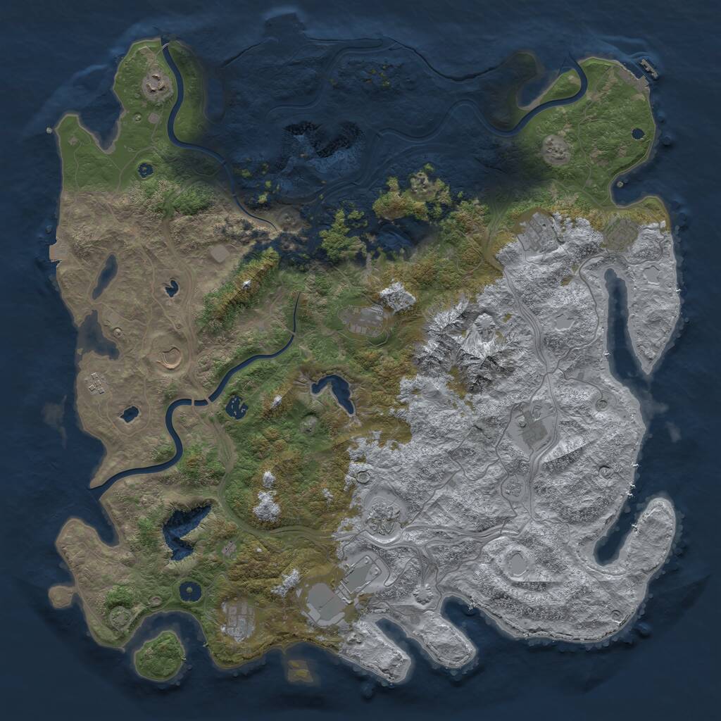 Rust Map: Procedural Map, Size: 5000, Seed: 306240718, 17 Monuments