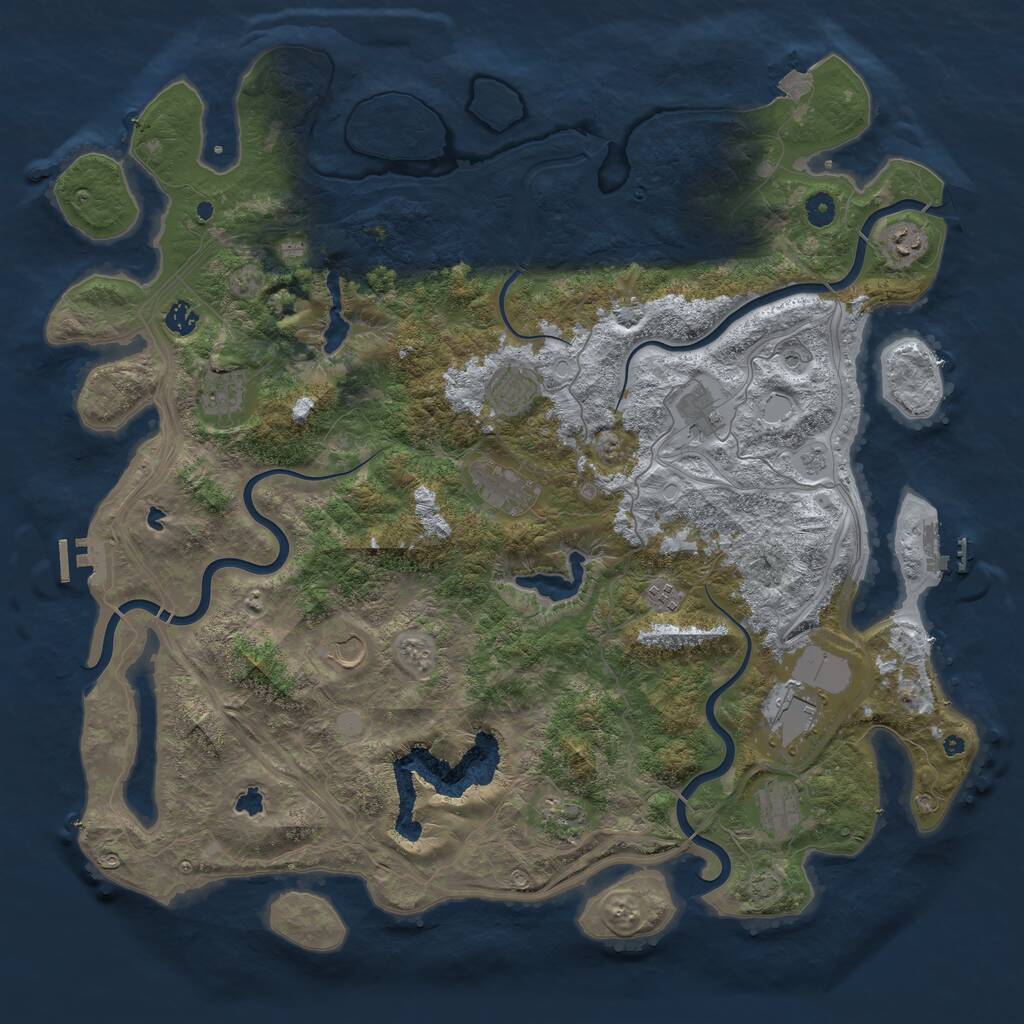 Rust Map: Procedural Map, Size: 4800, Seed: 1119379274, 17 Monuments