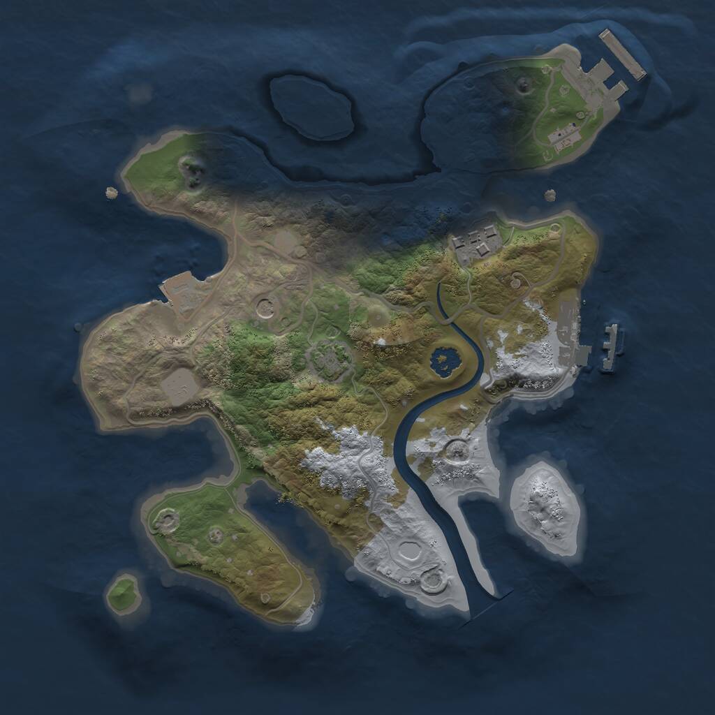 Rust Map: Procedural Map, Size: 2400, Seed: 377809489, 6 Monuments