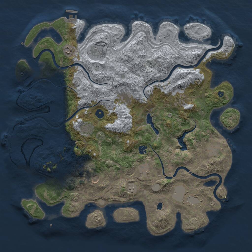 Rust Map: Procedural Map, Size: 4290, Seed: 1209996098, 17 Monuments