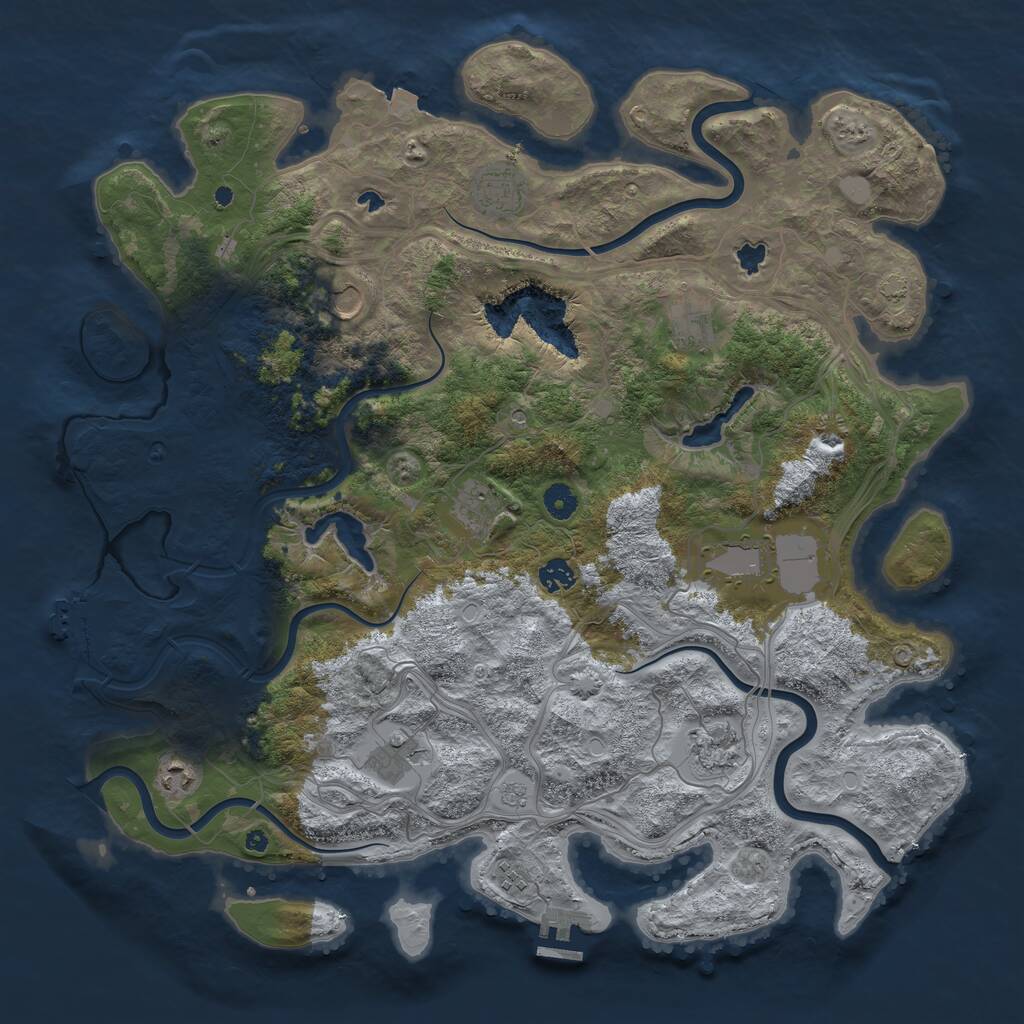 Rust Map: Procedural Map, Size: 4500, Seed: 1754482269, 16 Monuments