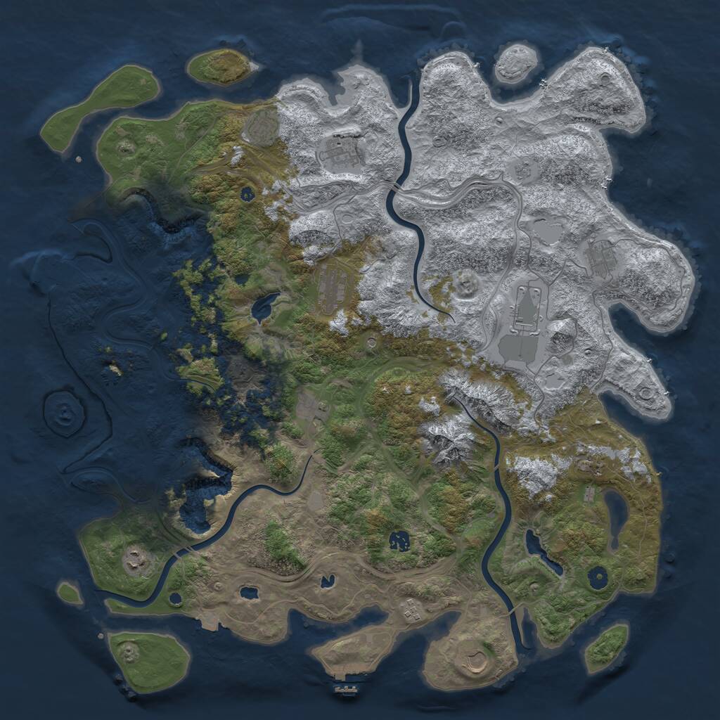 Rust Map: Procedural Map, Size: 5000, Seed: 1795342071, 17 Monuments