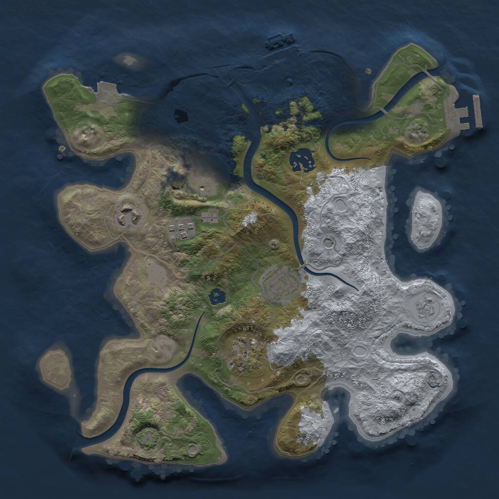 Rust Map: Procedural Map, Size: 3000, Seed: 586151117, 12 Monuments