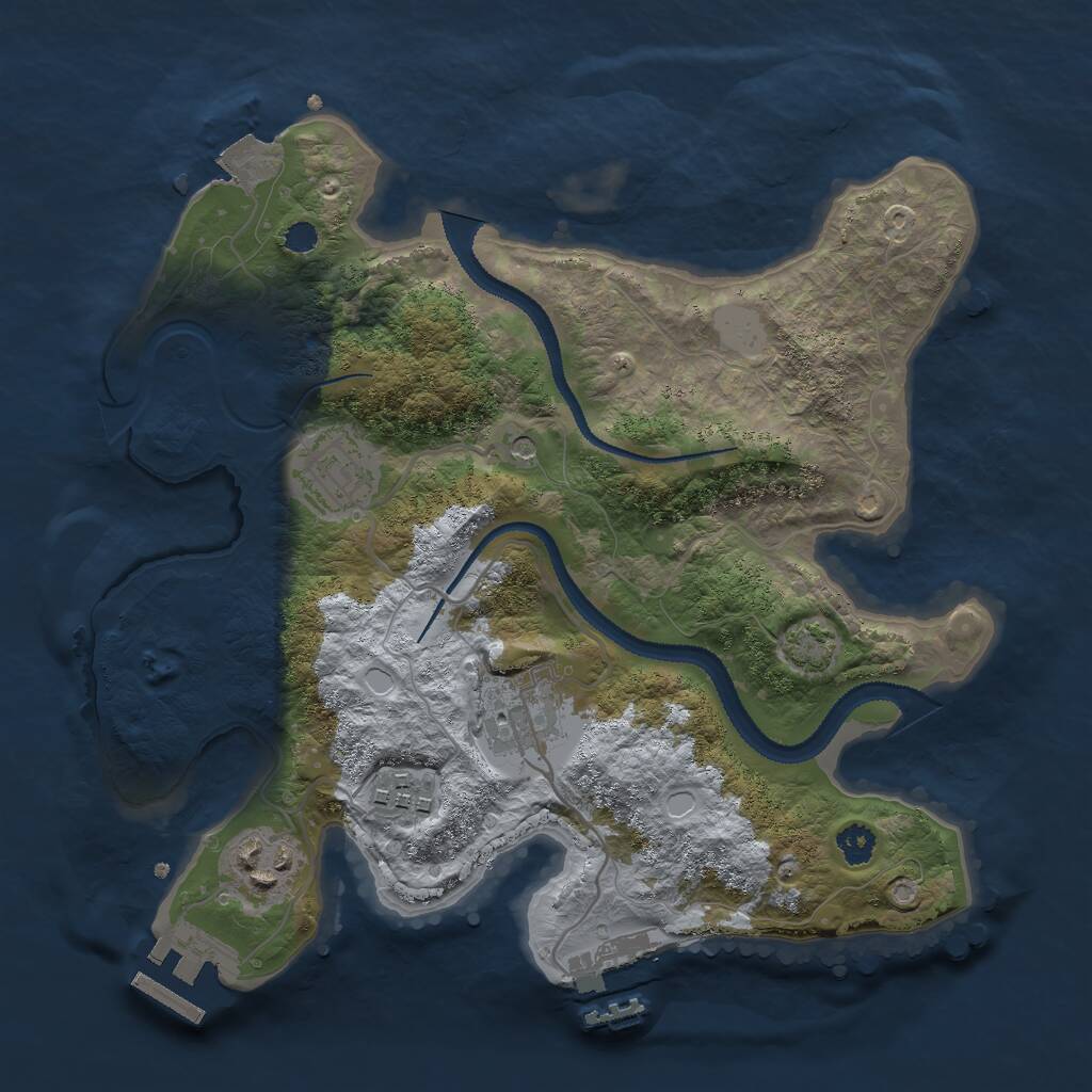 Rust Map: Procedural Map, Size: 2800, Seed: 735432824, 9 Monuments