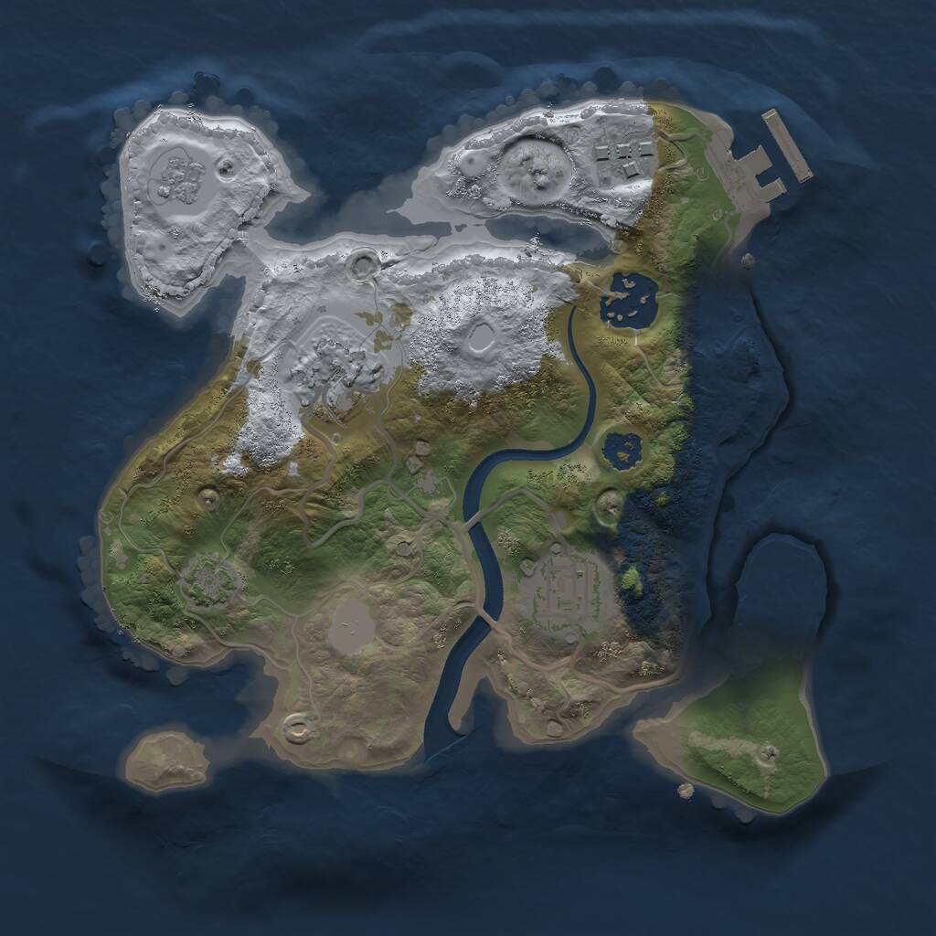 Rust Map: Procedural Map, Size: 2400, Seed: 651443303, 8 Monuments